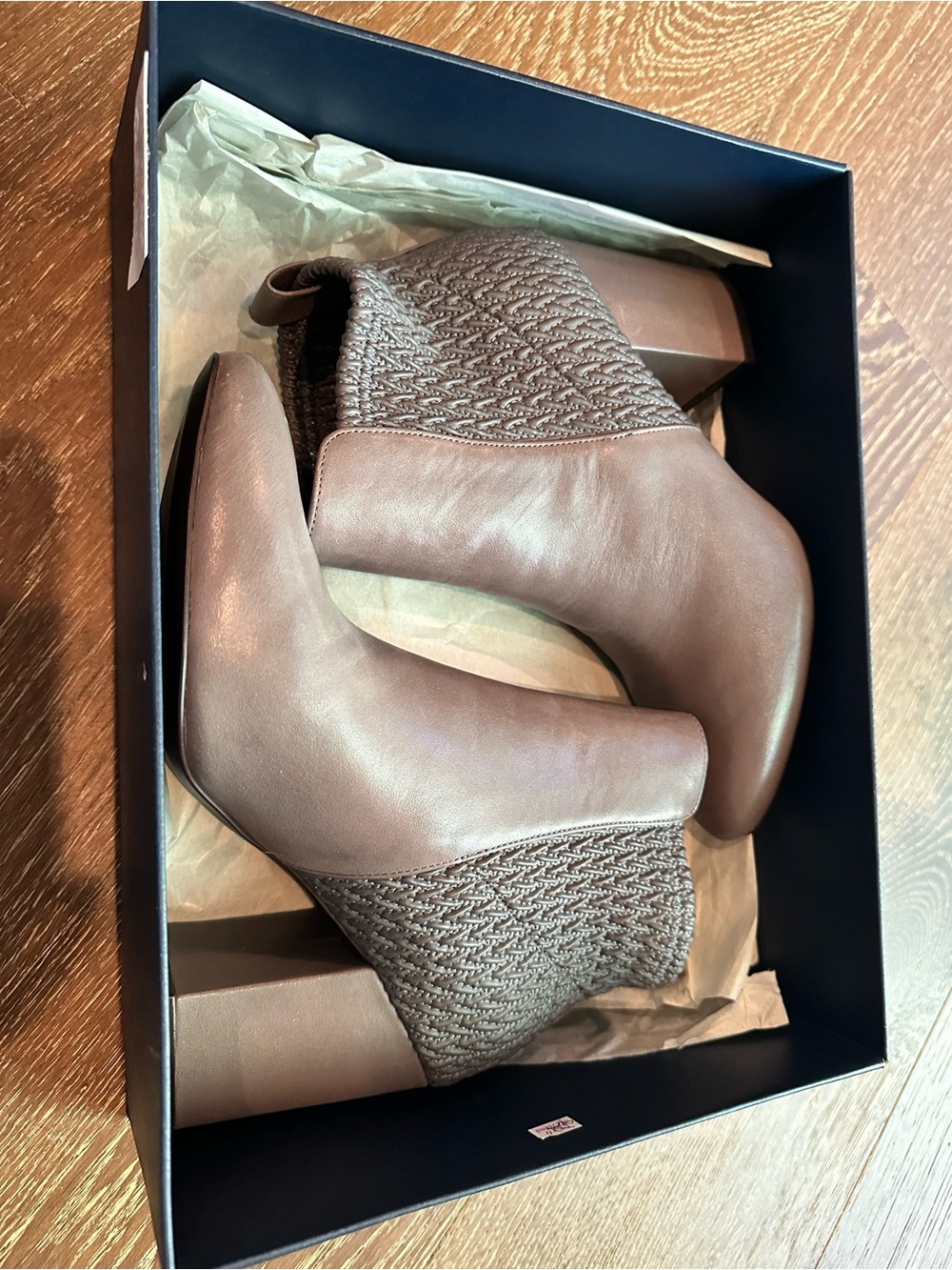 Cole Haan Gray Knit-Panel Ankle Booties